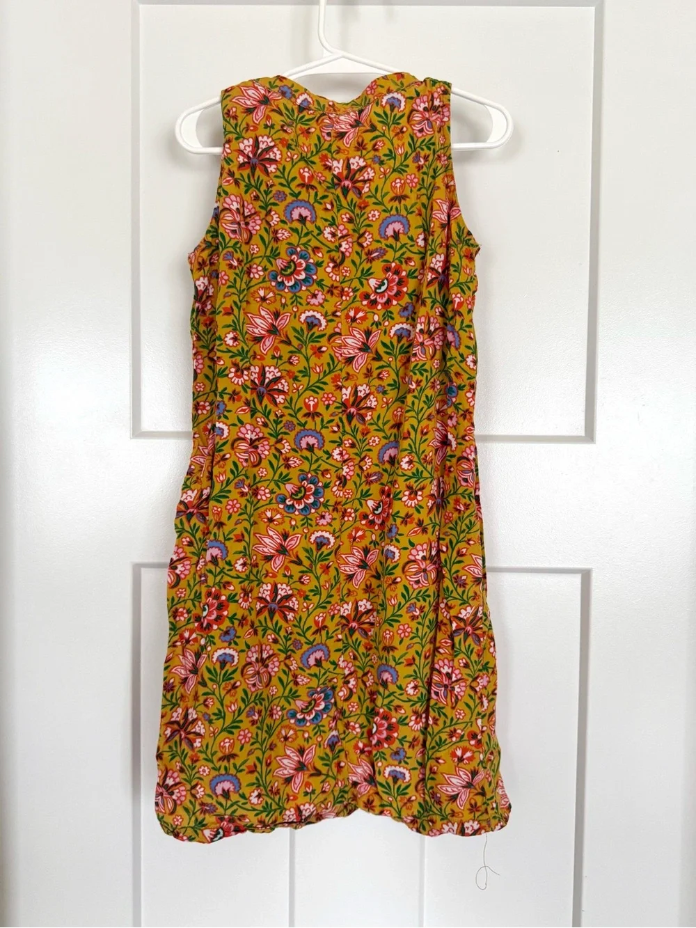 Old Navy Girls Size 6-7 Mustard Floral Boho Sleeveless Dress